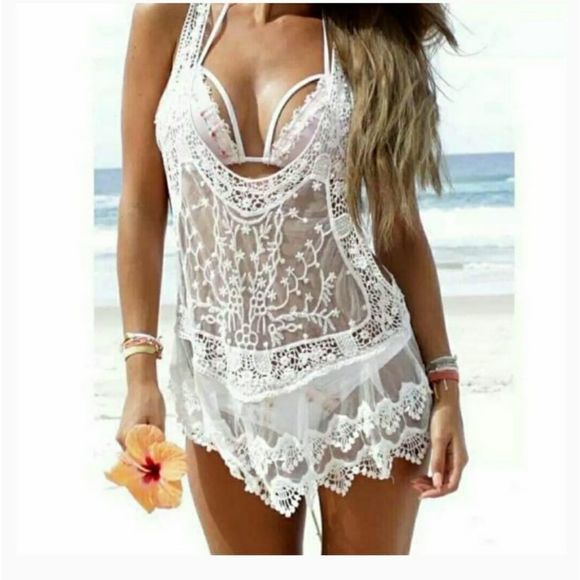 Other - Beach Swimwear Sexy Lace Hollow Bikini Beach Cover